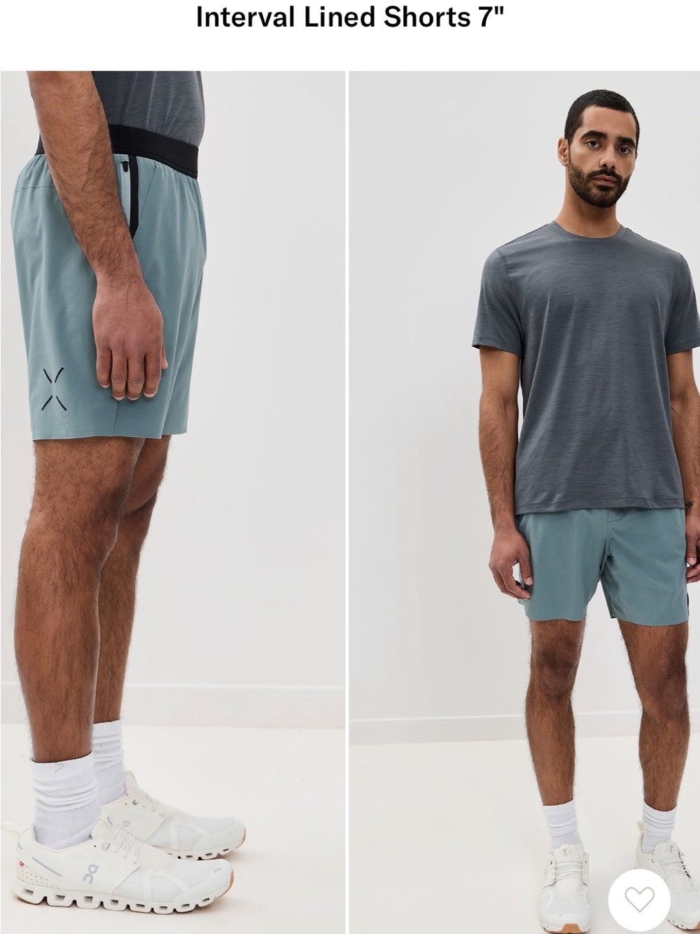 Ten Thousand Interval Lined 7" Men's Shorts - Dusty Teal
